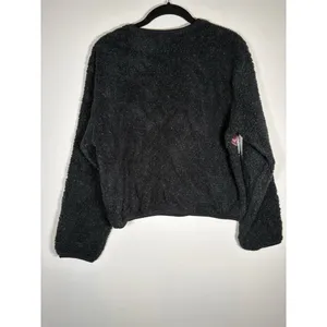 VIntage‎ Palmetto's Fleece Pullover Black Fair Isle Geometric Made in USA Large thumbnail 4