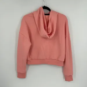 Pink Cropped Quarter Zip Hoodie‎ Fleece Lined Thumbholes Athletic thumbnail 2