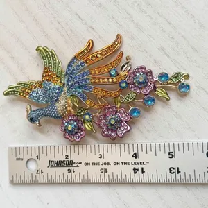 Multicolor Rhinestone Phoenix Statement Brooch thumbnail 8