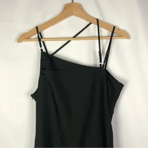 Cider‎ Black Strappy Solid Midi Slip Dress M thumbnail 5