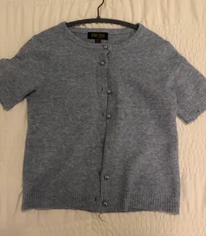 Dark blue short cardigan sweater Gray Size XS thumbnail 1