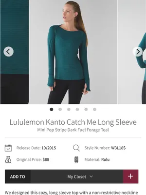 Lululemon Kanto Catch Me Long Sleeve Top Like New thumbnail 6