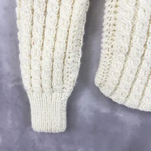 Chunky Cable Knit Sweater Womens S/M‎ Fisherman Handmade Heritage Alpine READ thumbnail 7