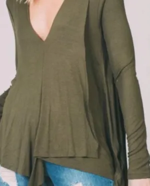 Free People uptown top green‎ ribbed thumbnail 1