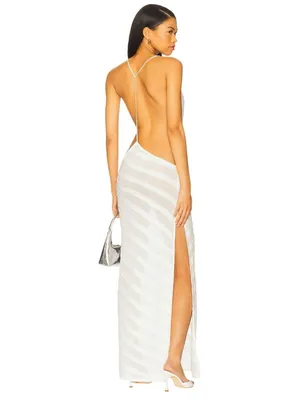 Jaded London Knit Maxi Dress in White Noir Small New Womens Long thumbnail 2