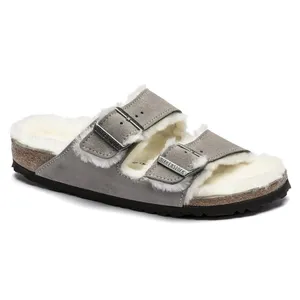 Birkenstock Arizona Shearling Sandals Suede Stone Coin Size 8.5 US 39 thumbnail 2