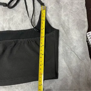 White Fox whenever you want Black Halter Crop Top SZ M thumbnail 8