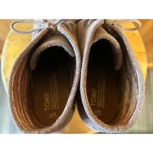 Toms Women's 9 Suede Desert Wedge Booties Leather Ankle Lace Up Comfort thumbnail 5