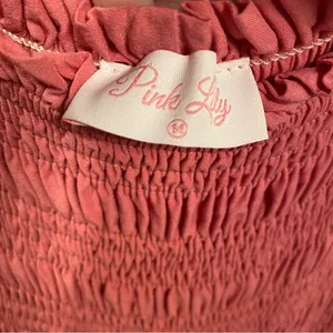 Pink Lily Lifelong Memories Smocked Midi Pink Dress Size Medium thumbnail 3