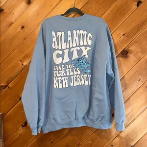 Atlantic City New Jersey Save the Turtles blue crewneck sweatshirt thumbnail 4