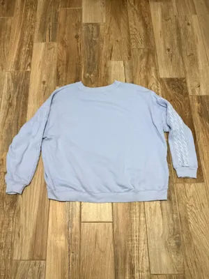 Aerie Light Blue Braided Sweater thumbnail 3