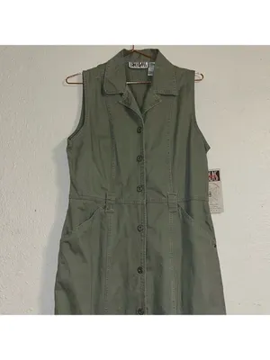 NEW Vintage Bill Blass jean denim jean jumper dress 90s safari dress nwt thumbnail 4