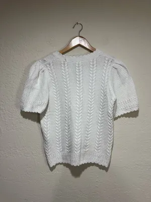 b.young Short Sleeve Cable Knit Cardigan NWT- Size Small thumbnail 2