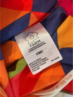 NWOT Farm Rio x Anthropologie Strapless Cropped Blouse Multicolor Women’s XS thumbnail 7