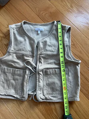 LOFT Neutral Tie-Front Utility Vest in Light Taupe thumbnail 6