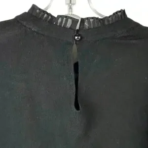 Sioni Women's Black Sheer Pleated Sleeve Mock Neck Blouse Size M‎ thumbnail 7