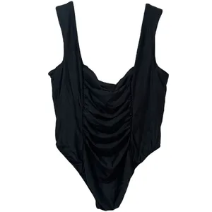 NEW J. Crew Black Ruched Square Neck One Piece‎ Swimsuit Resort Beach Size 22 thumbnail 5