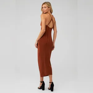 She Is Us Brown Bronze Shimmer Slinky Slip Dress Size 4 US thumbnail 2