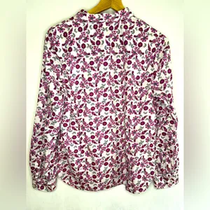 Tommy Hilfiger Women’s Pink Floral Cotton Buttoned Shirt Sz L Cottage Y2K Preppy thumbnail 3