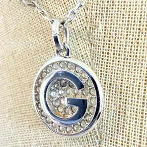 Swarovski “G” Crystal Initial Pendant Necklace thumbnail 4