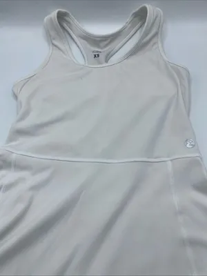 Rhoback Everyday Active Dress Womens XS White Racerback Built-in Bra Athletic thumbnail 4