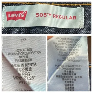 Levi’s Jeans 505 Regular Mid Rise Dark Wash Unisex Women’s Men's Size 28 X 28 thumbnail 5