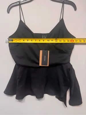 Vero Moda Black Strappy Wrap Top with a High-Low Hem. thumbnail 3