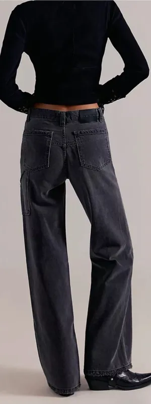 Free People X We The Free Tinsley Baggy High-Rise Jeans Celestial Black thumbnail 1