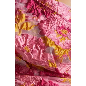 Showpo Brailey Dress One Shoulder Pink Gold Floral Jacquard Wrap Mini US 0 thumbnail 13