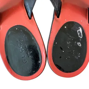 Gucci Black Patent GG Kitten Heel Thong Sandals 6.5B‎ thumbnail 3