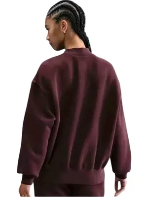 Nike Sportswear Tech Fleece Style Crewneck Sweatshirt Maroon Burgundy Sz S thumbnail 2