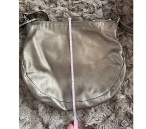 Coach Bronze Gold Leather Hobo Crossbody Handbag Purse thumbnail 9