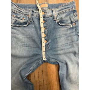 MOTHER The Pixie Tomcat Crop‎ Jeans 28 Distressed Button Fly Straight Denim thumbnail 11