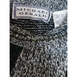 Michael Gerald Womens Gray Geometric Crewneck Long Sleeve Knit Sweater Top Sz L thumbnail 3
