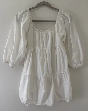 Billabong Love Crush Babydoll Square Neck Puff Sleeve Cotton dress size small thumbnail 1