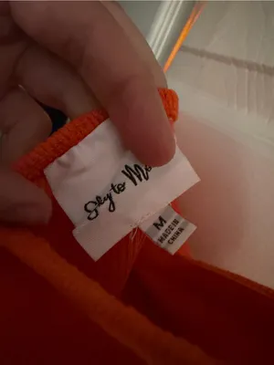 Sky to Moon NWOT Orange Ribbed Bodycon Dress thumbnail 3