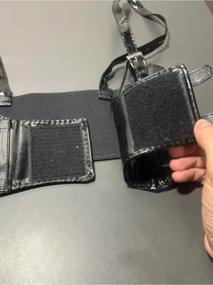 Black Patent Faux-Leather Corset Buckle Harness Belt thumbnail 8