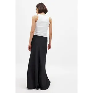 NA-KD Women's Black Satin Floor Length Maxi Skirt Size S/M EU 36 thumbnail 3