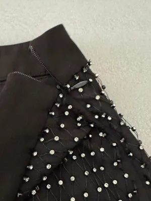NBD Black Beaded Mesh Mini Skirt thumbnail 4