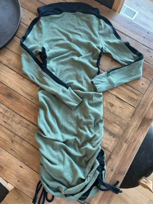 Anthropologie Daily Practice Colorblock Polo Midi Long Sleeve Green Dress S thumbnail 7