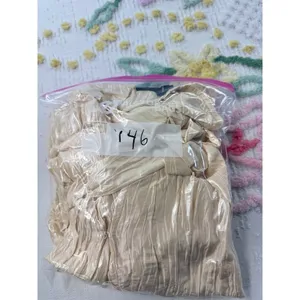 NBD Womens Cream Crinkle Wrap‎ Tie Waist Long Sleeve Blouse Top Size S thumbnail 12