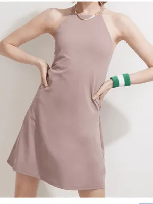 Madewell Flex Fitness Dress in Mauve thumbnail 1