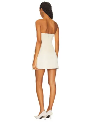 WeWoreWhat Strapless Peplum Mini Dress in Ecru 2 New Womens Strapless thumbnail 2
