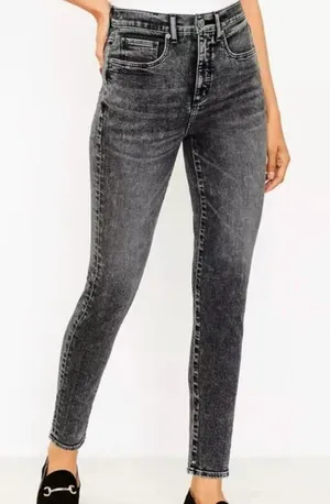 LOFT Curvy Skinny Washed Black Jeans thumbnail 1