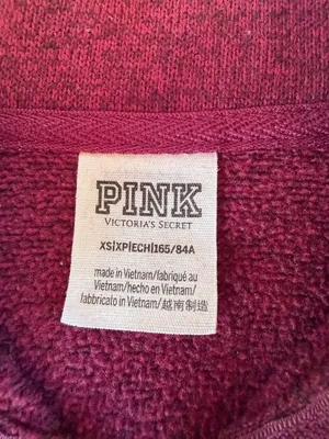 Victoria's Secret Pink Quarter Zip Pullover Medium Burgundy Sweatshirt thumbnail 6