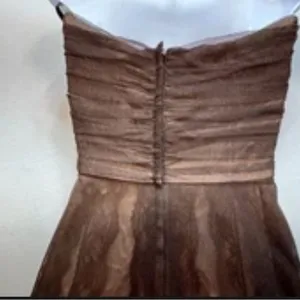 BCBGMaxAzria Strapless Dress in Rich Brown thumbnail 9