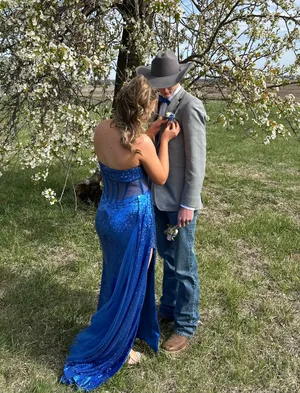 Blue Sequin Camille La Vie Prom Dress thumbnail 5