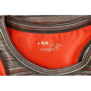 Fila Activewear Grey Striped Fitted Running Jogging Top Shirt MEDIUM Sporty‎ thumbnail 4