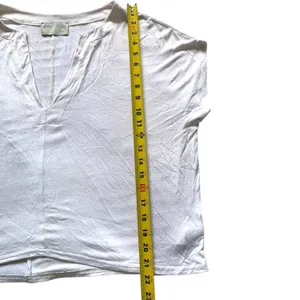 Modern Citizen Top Womens Large White Deep V-Neck Relaxed Minimalist MC21T209 thumbnail 5