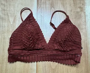 Anemone Rust Lace Longline Bralette Adjustable Straps Medium thumbnail 1